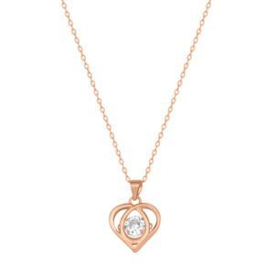 925 Pure Silver Rose Gold Heart Pendant